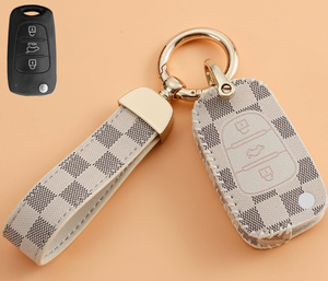 Funda de Cuero de Lujo para Llaves de Coche <span class=keywords><strong>KIA</strong></span> K3 K2 Sportage K5 Cross <span class=keywords><strong>Stonic</strong></span> K4 KX5 KX3 KX7, Protector de Llaves, Accesorios Interiores - Product Image 2