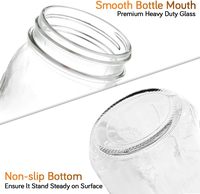 Frasco de Vidrio Transparente de Gran Capacidad con Tapa Hermética, Frasco Mason de Grado Alimenticio para Almacenamiento de Frutas, Jugos y Bebidas