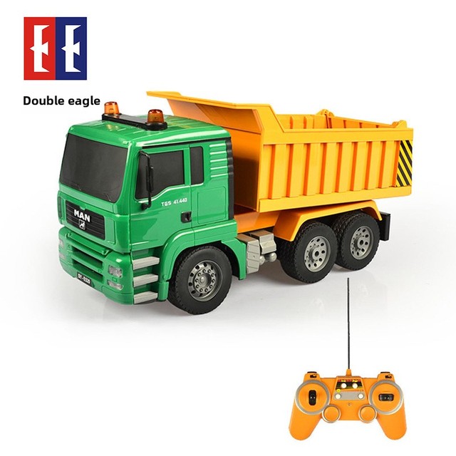 Double Eagle E520 Electric Engineering Vehicle Dump Truck Remote Controller 200m Range Ready-to-Go Children's Plastic Toy for