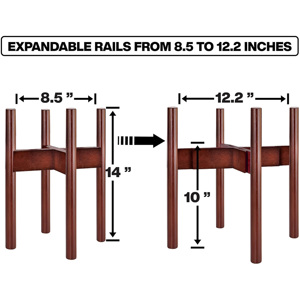 Soporte de esquina ajustable para plantas, soporte extensible para maceta de madera para el hogar, oficina, jardín, exterior, uso de plantas y suelo - Product Image 2