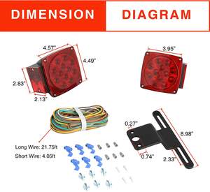 Kit de <span class=keywords><strong>luces</strong></span> de <span class=keywords><strong>remolque</strong></span> <span class=keywords><strong>LED</strong></span> de 12V, <span class=keywords><strong>luces</strong></span> de <span class=keywords><strong>remolque</strong></span> impermeables <span class=keywords><strong>sumergibles</strong></span> IP68, accesorios de luz de coche de 80 pulgadas de ancho - Product Image 3