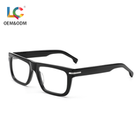 Lunettes de Vue Optiques Rectangulaires Classiques en Gros, Monture Vintage en Acétate Épaisse avec Filtre Anti-Lumière Bleue pour Hommes, Femmes et Unisexe