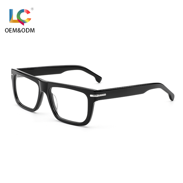 Wholesale Classic Rectangular Optical Eyeglasses Vintage Thick Acetate Frame Eyewear Glasses With Anti Blue for Men Unisex Women