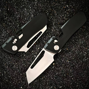Couteau pliant Beetle Drop Point, lame en acier inoxydable, manche noir, bouton de réglage au pouce, couteau de poche EDC, qualité industrielle - Product Image 6