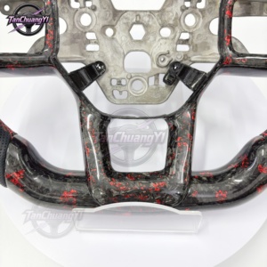 Volant de voiture en fibre de carbone forgée brillante avec des paillettes bleues, personnalisé en usine, livraison rapide, pour <span class=keywords><strong>Ford</strong></span> Mustang <span class=keywords><strong>GT</strong></span> S650 2024+ - Product Image 3