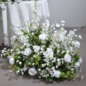 F-FR017 Composizione Floreale Artificiale Stile Foresta con Mughetto Bianco e Verde per Decorazioni Matrimoniali - Product Image 3
