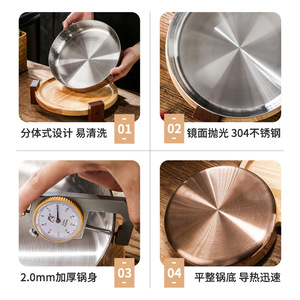 304 Stainless Steel Bowl 2.0mm Thick Polished Mirror Finish Dishwasher Safe Modern Design For Home Use - Product Image 1