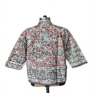 Veste longue à imprimé ethnique vintage |   Cardigan ouvert sur le devant à motif aztèque bohème |   Vêtements décontractés printemps/automne ODM en coton respirant - Product Image 2