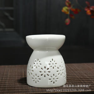 Stocks en vrac brûleur aromatique en céramique porte-bougie chauffe-plat brûleur d'encens chauffe-bougie en cire brûleur à huile essentielle - Product Image 5