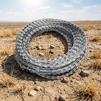 Fil barbelé en spirale en acier galvanisé à bord tranchant, longueur de barbelure personnalisée pour clôtures de ferme et de jardin, commande en gros, MOQ