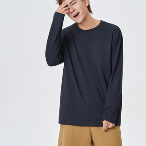 เสื้อยืดแขนยาวย้อนยุคสำหรับผู้ชายเสื้อทรงหลวมลำลองแบบอเมริกัน - Product Image 5