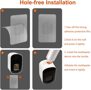 Presse-dentifrice créatif pour salle de bains, ensemble de porte-brosses, Design élégant, suspension murale, distributeur de dentifrice - Product Image 4