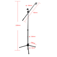 Support de microphone en fer réglable professionnel avec 2 supports de clip de micro trépied en gros pour l'enregistrement