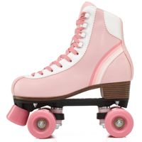 Patins à roulettes double rangée pour jeunes, nouveau style transfrontalier, tendance et confortables, avec coque en PVC et roues en polyuréthane noires lumineuses