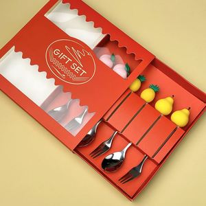 ชุดช้อนส้อมซิลิโคน 6 ชิ้น สีทอง สแตนเลส ช้อนคน ช้อนขนมหวาน สำหรับเป็นของขวัญและงานเลี้ยง - Product Image 6
