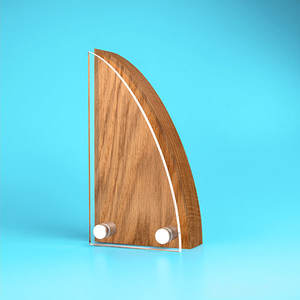 كأس خشبي شراع مطبوع 30 + 10 مناسبة للاحتفال بذكرى مرور عام على الخشب السميك أفضل حامل عرض جوائز - Product Image 2