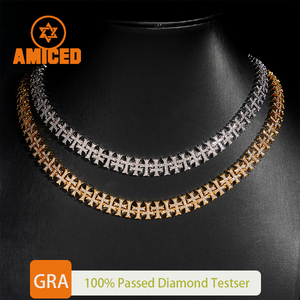 Pulseira Cruzada de Corrente Miami Cuban Link de 10mm, Estilo Hip Hop, Prata Esterlina 925 com Moissanite Real VVS e Certificado - Product Image 4