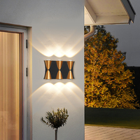 KAIFAN Projecteur Mural Extérieur en Aluminium Haut/Bas 90-100LM/W IP65 4W 6W 8W 10W 12W Décoration de Jardin pour Maison Lumière Murale LED Extérieure