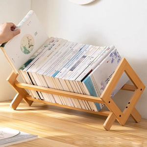 Desktop Bookshelf Storage Shelf <b>Foldable</b> Movable Standing Type For Office <b>Desk</b> Living Room Simple Design Rectangle Shape - Product Image 1