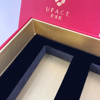 Boîte cadeau personnalisée de luxe en papier d'art rouge avec logo estampé or doublé double couche en EVA pour les cadeaux d'entreprise de luxe réutilisables