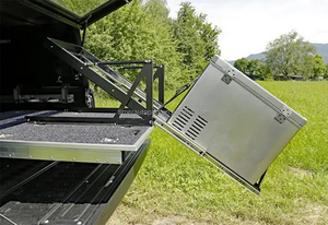 Réfrigérateur de 28 pouces 40L pour SUV et Pick-up, kit intérieur pour véhicule tout-terrain, avec glissière coulissante métallique inclinable, boîte de transport de marchandises arrière pour extérieur - Product Image 3