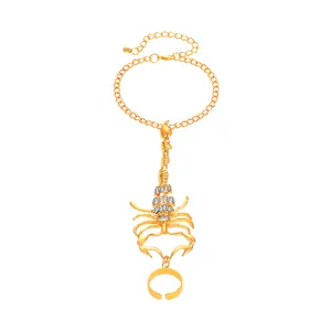 Halloween Scorpion Bracelet Ring Punk Hiphop Gold Plated Scorpion Rings Jewelry Gift Bracelets