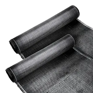 Rouleau de tissu en fibre de carbone Mesh feuille de fibre de carbone pour le renforcement structurel sur le mur de béton, bateau, sous-sol
