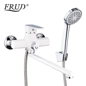 Robinet de baignoire blanc FRUD, Tube d'eau de 30cm, en Zinc, R22301