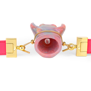 Bavaglio dal design unico a forma di Bondage, Sex Toy Premium per adulti color Neon, bavaglio di sicurezza in Silicone per trattenere la bocca - Product Image 3