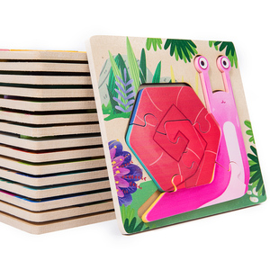 <span class=keywords><strong>Puzzle</strong></span> 3D tridimensionnel en bois pour enfants de 3 à 6 ans, fait à la main, double face assemblé, pour l'éducation précoce - Product Image 4