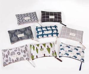 Meilleure vente! Sac à cosmétiques en lin et toile de bonne qualité, pochette de maquillage en Nylon avec pochette à l'intérieur et sacs pour téléphone portable à fermeture éclair - Product Image 6
