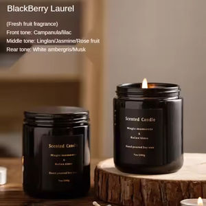 Velas Aromáticas de Lujo en Frascos de Vidrio, Color Negro, Velas Perfumadas Personalizadas - Product Image 3