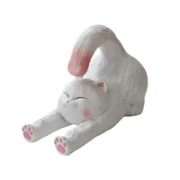 Support de téléphone portable en résine personnalisé en gros, motif chat endormi mignon, pour bureau et décoration de la maison