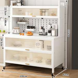 주방 전자 레인지 랙 식료품 저장실 찬장 공간 절약형 식당 수납 랙을 위한 저렴한 무료 스탠딩 5 단 수납 캐비닛 - Product Image 2