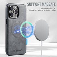 Étui en cuir magnétique à chargement sans fil pour iPhone 16 15 14 13 12 11 Pro Max