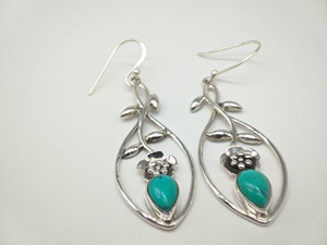 Pendientes Hechos a Mano con Turquesa Natural, Plata de Ley 925, Joyería para Mujer, Venta al por Mayor, Estilo Boho Étnico, Pendientes Colgantes de Diseño - Product Image 6