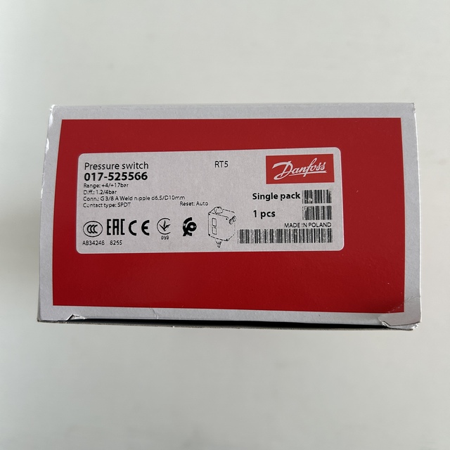 Original Danfoss RT5 017-525566 Pressure Switch Flow Control Valve Model MBC51001411-1CB04 061B510166 061B000466 061B00866
