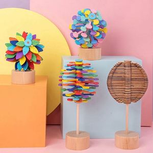 Juguete Educativo Montessori de Madera Real Giratorio con Diseño de Piruletas, Serie de Números de Fei, para Desestresar, para Niños de 6+ Años - Product Image 1