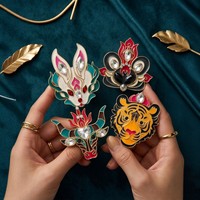 Badge Métallique Animal du Zodiaque Chinois Personnalisé, Épinglette en Émail Dur, Broche Souvenir de Festival, Cadeau