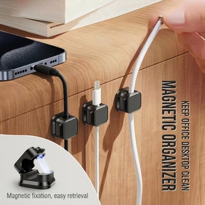 Clips magnétiques pour câbles, support de cordon de téléphone, gestion des câbles, organisateur de câbles adhésifs pour la maison, le bureau, la <span class=keywords><strong>voiture</strong></span>, le mur, le bureau - Product Image 4