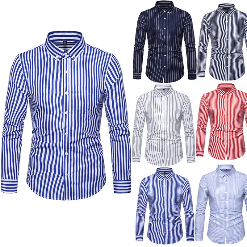 2021 NEW Casual Men's Fashion Collar Design Shirt Hot Stamping Long Sleeve Shirt