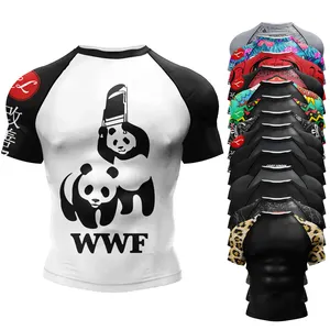 Cody Lundin Full Printed Sublimation Grappling Muay Thai Athletic Clothes Fitness Men Tight MMA Shirt Rash Guard Bjj t-shirt