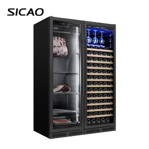 Large Capacity Meat Fridge Transparent Dry Age Meat Refrigerator Wine And Dry Aging Refrigerator With Light