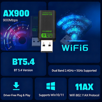 Adaptador Inalámbrico para PC con Bluetooth 5.4, Dongle Combinado WiFi 6 AX900, Mini Adaptador USB WiFi Inalámbrico de 2.4 y 5 GHz, Adaptador de Red de Baja Latencia