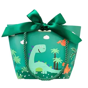 사각형 선물 가방에 대 한 사용자 지정 작은 종이 가방 뜨거운 판매 광장 미니 녹색 사탕 포장 멋진 선물 개그