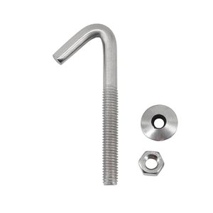7 hình dạng tường móc dài chân 304 thép không gỉ mái Neo bu lông J bê tông Neo vít có tính năng phẳng Hex Nut máy giặt - Product Image 2