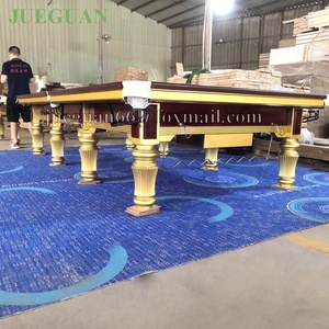 Table de billard JUEGUAN 12 pieds à prix abordable avec poches en cuir et rails en bois massif, <span class=keywords><strong>coussin</strong></span> en ardoise de qualité A, en vente - Product Image 3