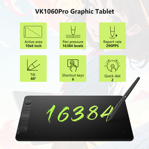 Düşük Maliyetli Taşınabilir Büyük VEIKK 10*6 Aktif Alanlı VK1060Pro Dijital Grafik Kalemi Çizim Tableti Çocuklar Yeni Başlayanlar Profesyoneller İçin - Product Image 2
