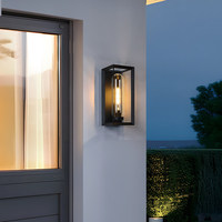 Applique Murale LED Extérieure Simple et Moderne en Fer et Verre, Étanche, Lumière Blanc Chaud, Garantie 5 Ans pour Villa, Entrée, Couloir