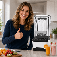 Mixeur Commercial Robuste 2200W 5+ Vitesses Puissant Silencieux pour Smoothies et Glace Pilée Anti-fuite pour Restaurant